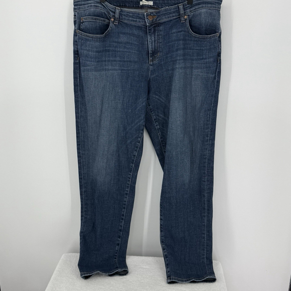 Eileen Fisher Denim - Eileen Fisher Dark Blue Denim Jeans Size 16 30” Inseam Organic Cotton